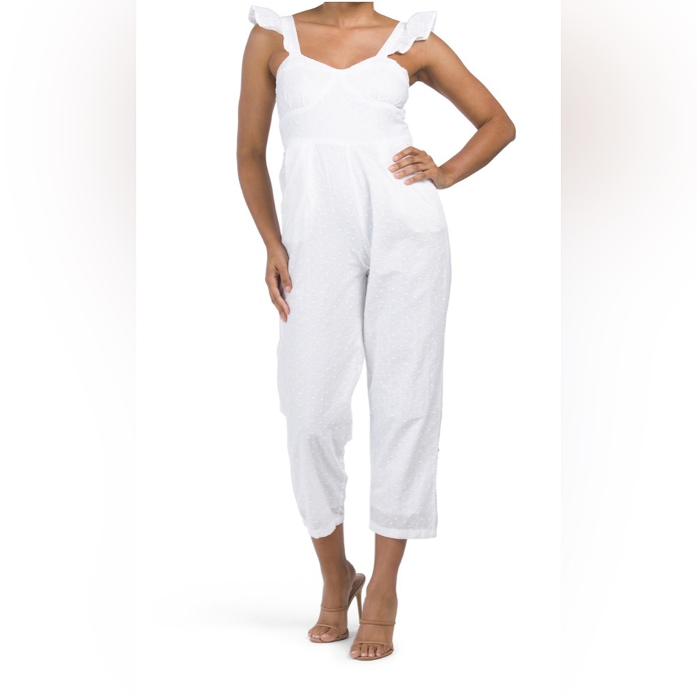 Japna Eyelet Cap Sleeve Jumpsuit
